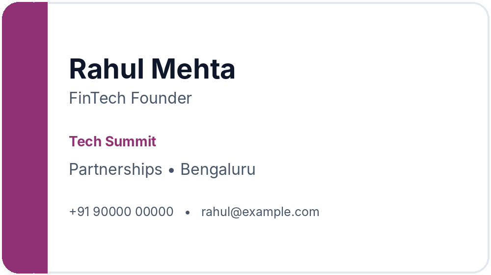 Business card capture example